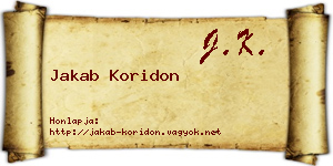 Jakab Koridon névjegykártya
